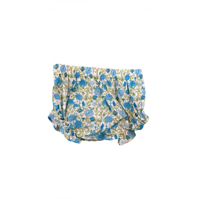 Ranita popelín flor turquesa