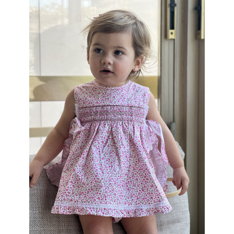 Vestido golf florecita rosa