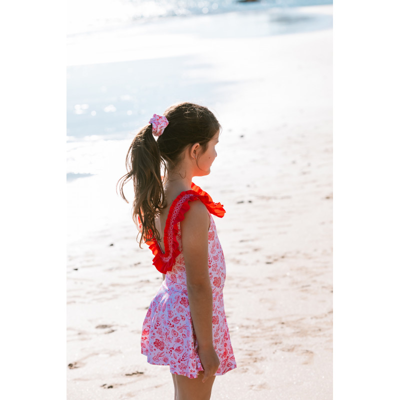 Falda lycra toile coral