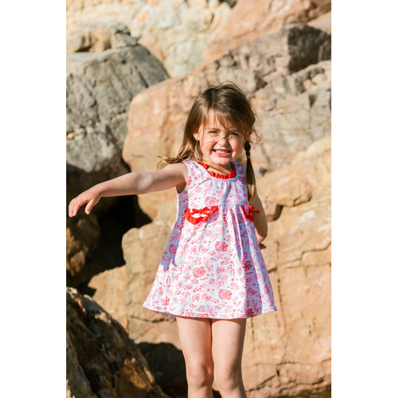 Vestido lycra toile coral