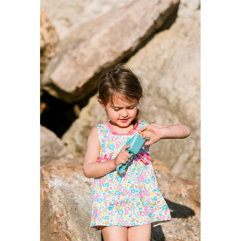 Vestido lycra flor multicolor